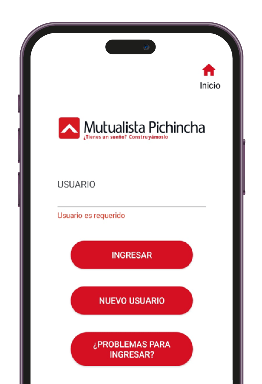 Pantalla del paso 1 para pagar la tarjeta de crédito en MupiMóvil