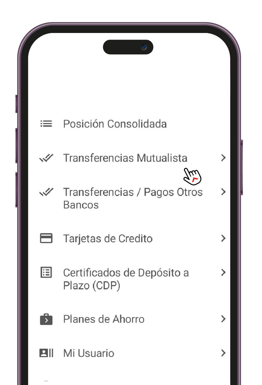 Pantalla del paso 2 para pagar la tarjeta de crédito en MupiMóvil