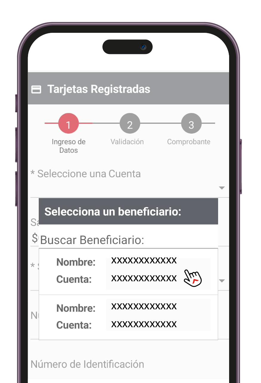 Pantalla del paso 5 para pagar la tarjeta de crédito en MupiMóvil