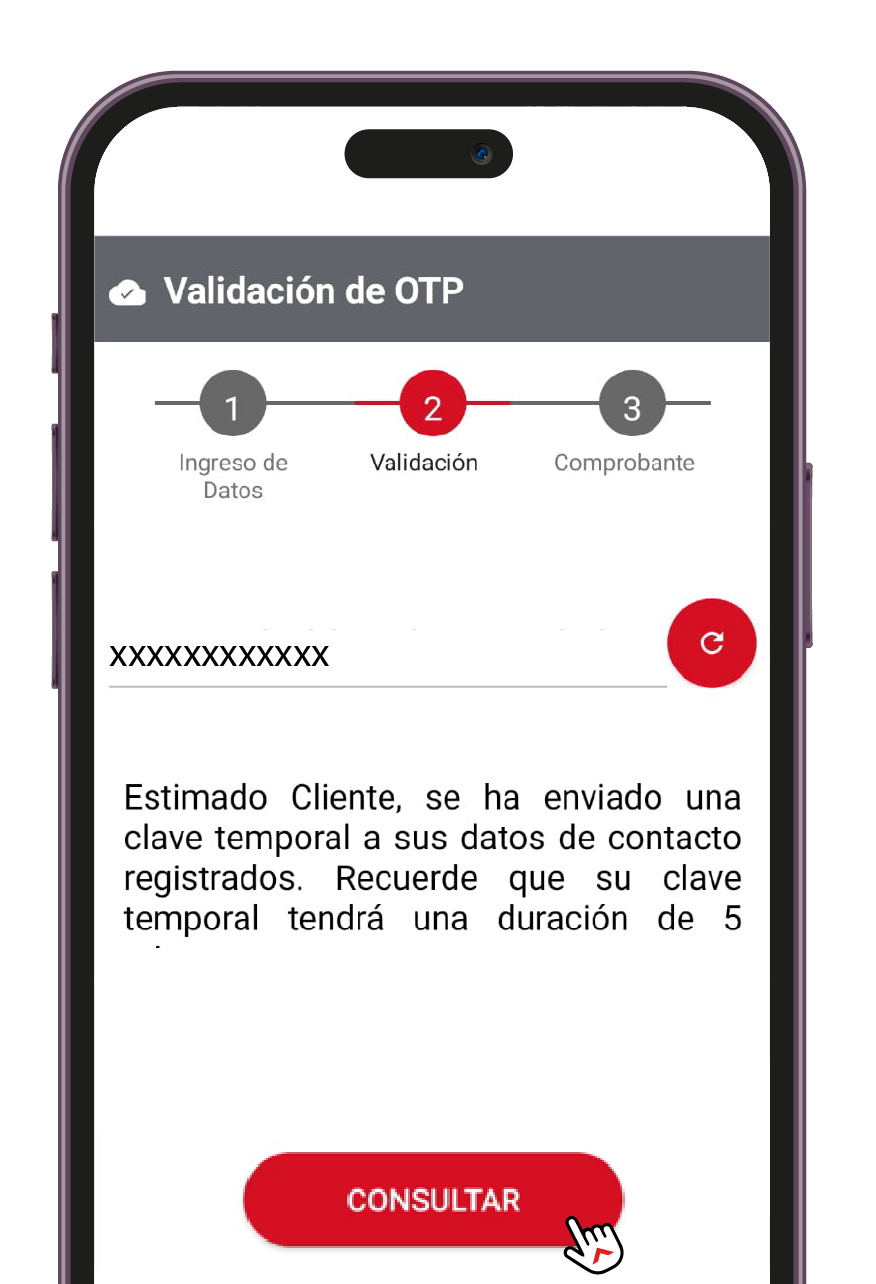Pantalla del paso 7 para pagar la tarjeta de crédito en MupiMóvil