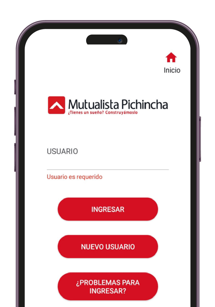 Pantalla del paso 1 para pagar la tarjeta de crédito en MupiMóvil