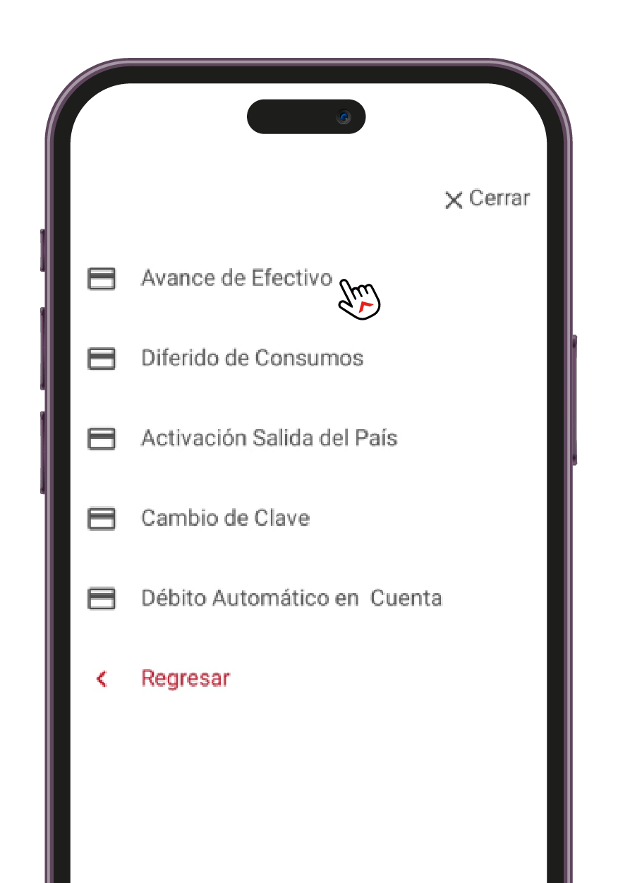 Pantalla del paso 3 para pagar la tarjeta de crédito en MupiMóvil