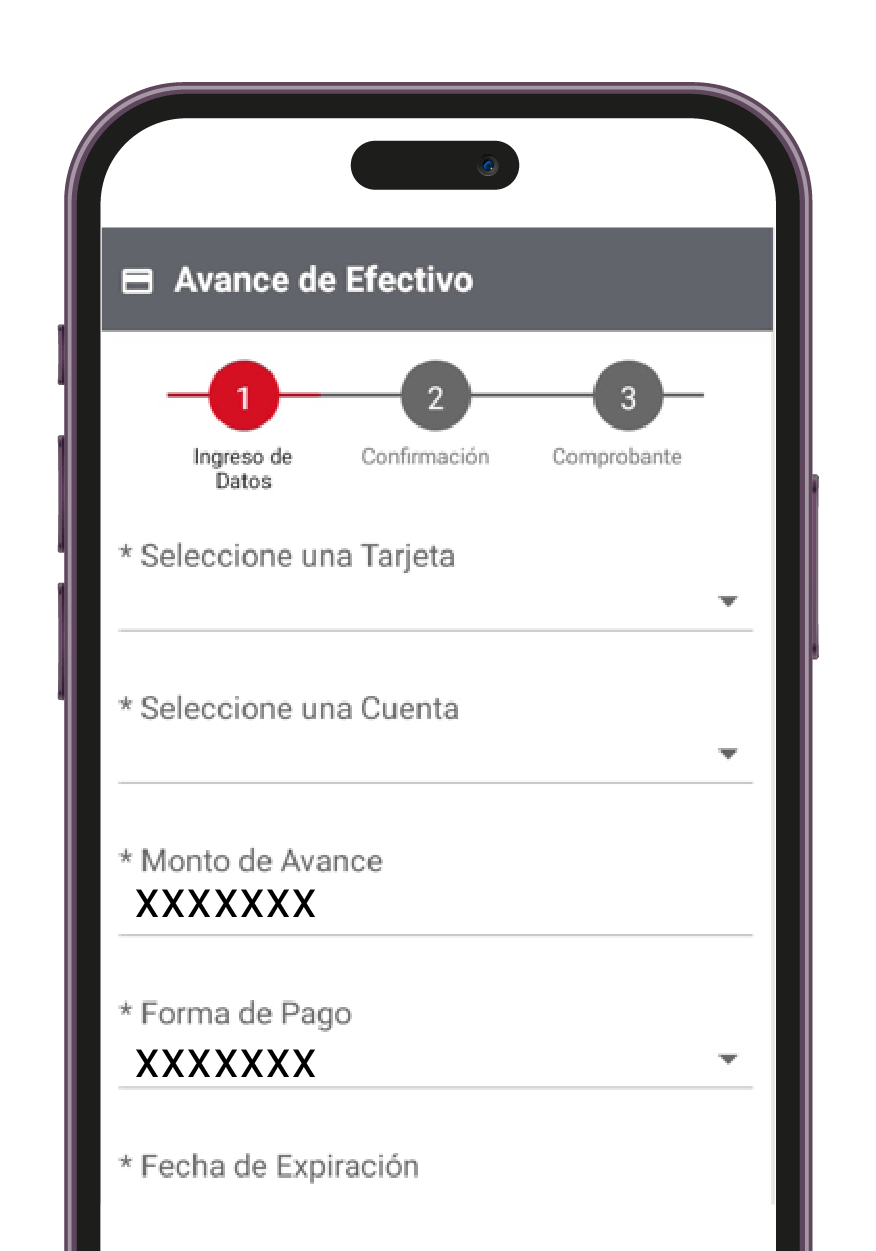 Pantalla del paso 4 para pagar la tarjeta de crédito en MupiMóvil